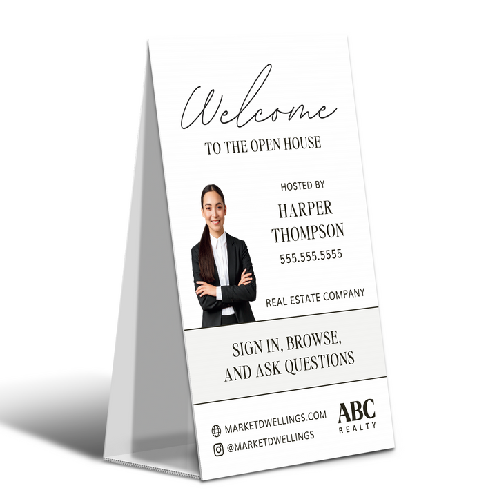 Corrugated A-Frame Sign Directional Sign Market Dwellings