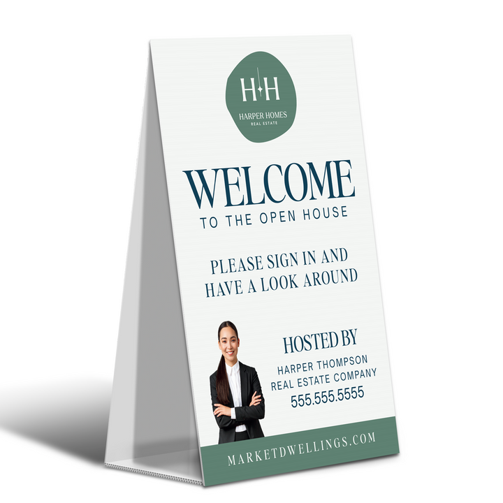 Corrugated A-Frame Sign Directional Sign Market Dwellings