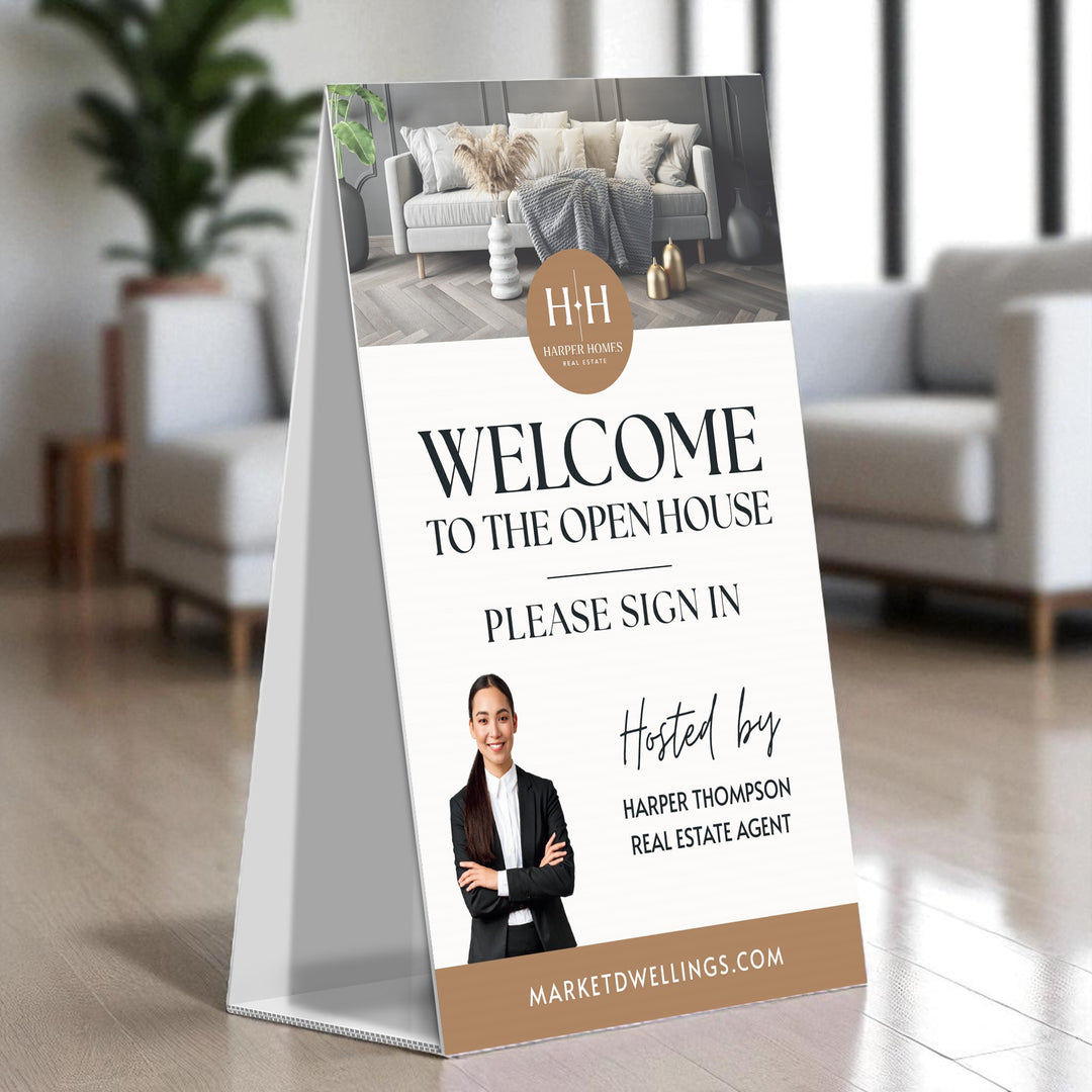 Corrugated A-Frame Sign Directional Sign Market Dwellings
