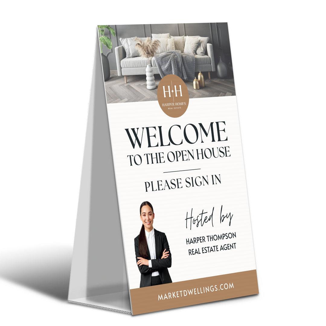 Corrugated A-Frame Sign Directional Sign Market Dwellings
