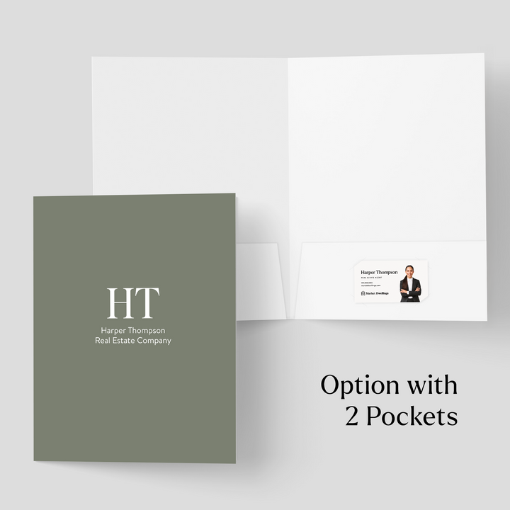 Custom Initials Presentation Folders Folders Market Dwellings