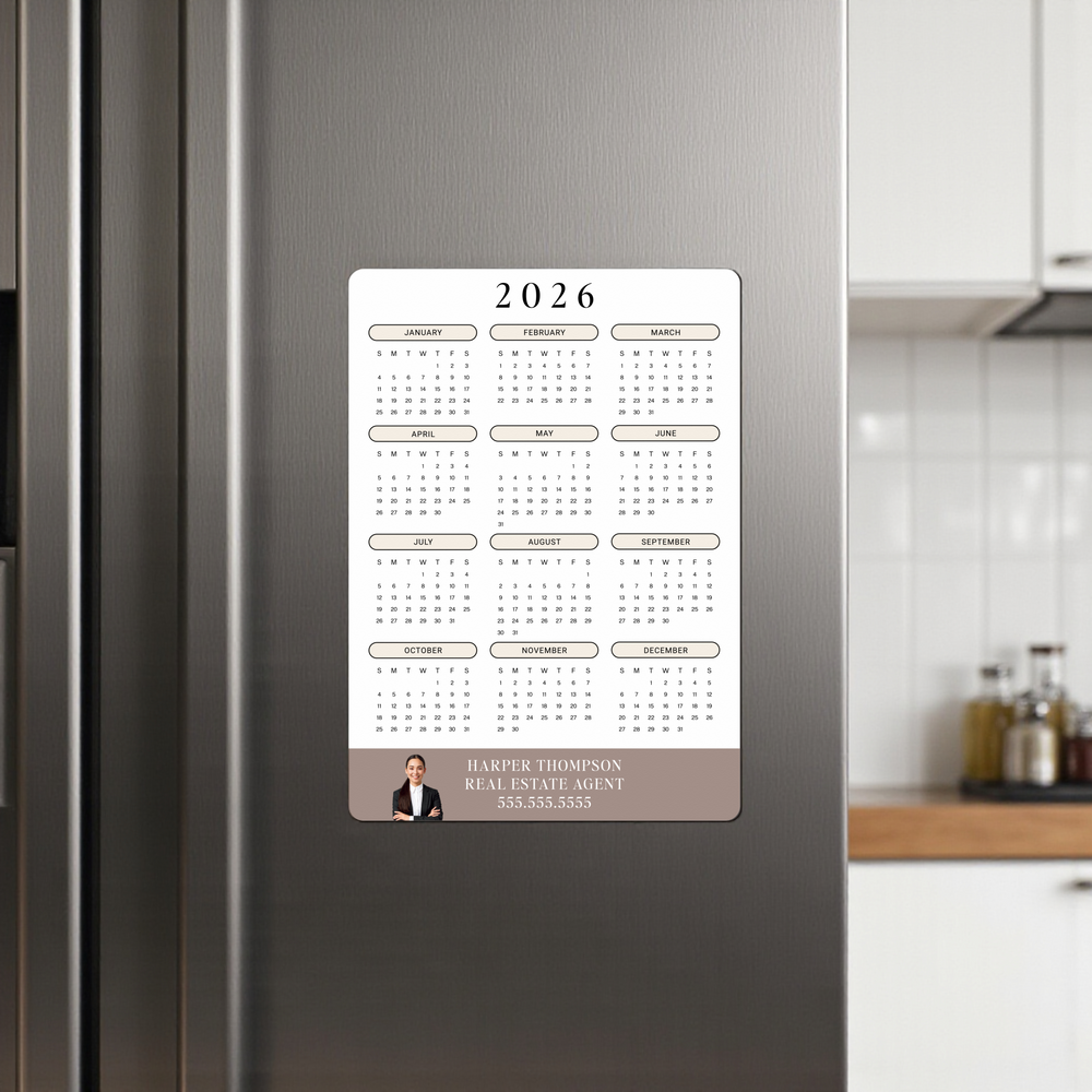 Customizable | 2026 Calendar Refrigerator Magnets Magnet Market Dwellings