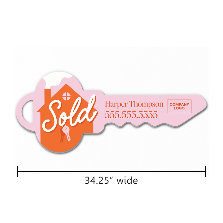 Customizable | Closing Day Sign | Photo Prop | DSY-24-AB Key Sign Market Dwellings