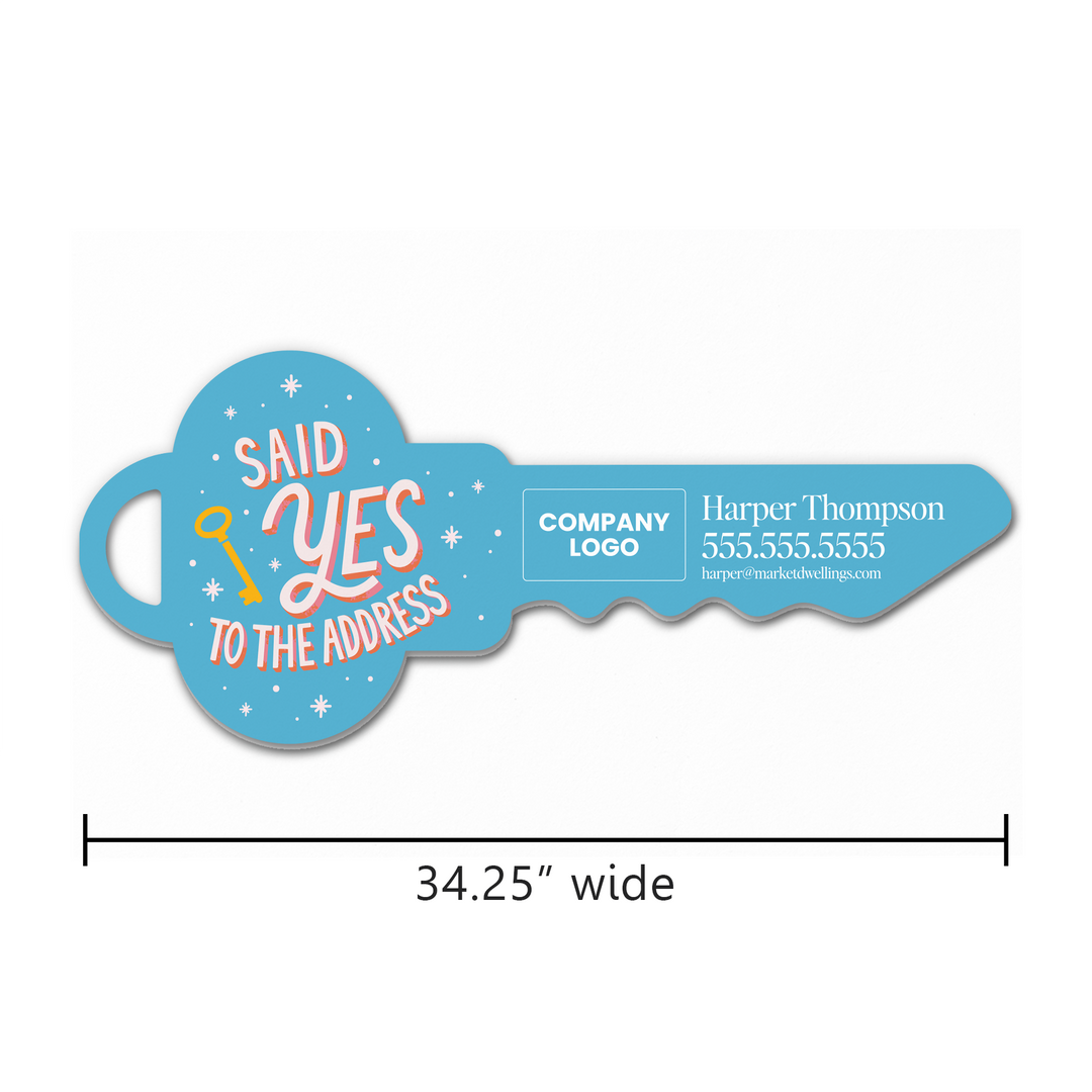 Customizable | Said Yes To The Address Sign | Photo Prop | DSY-22-AB Key Sign Market Dwellings
