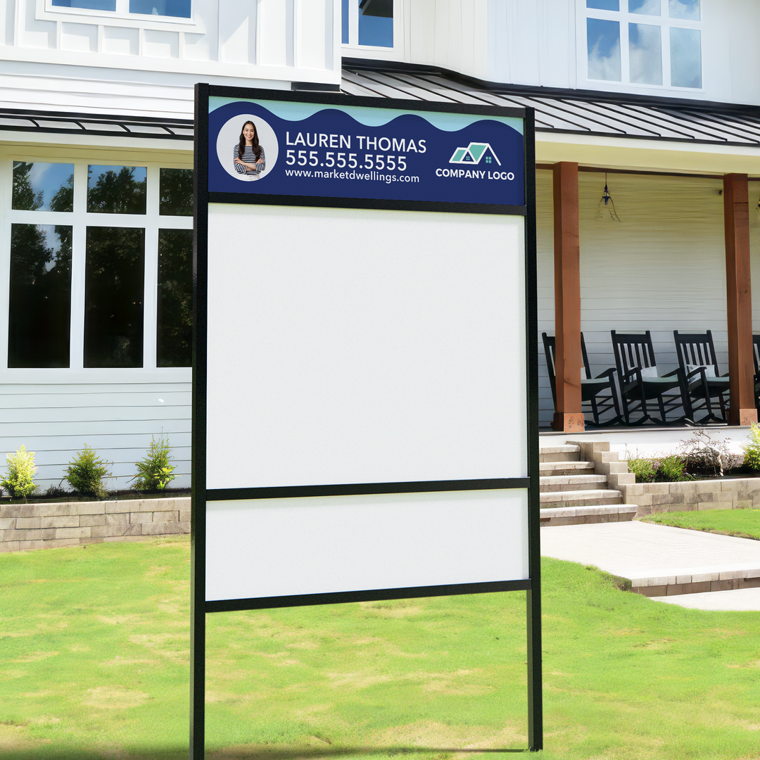 Customizable Wavy Real Estate Sign Rider | DSR-8