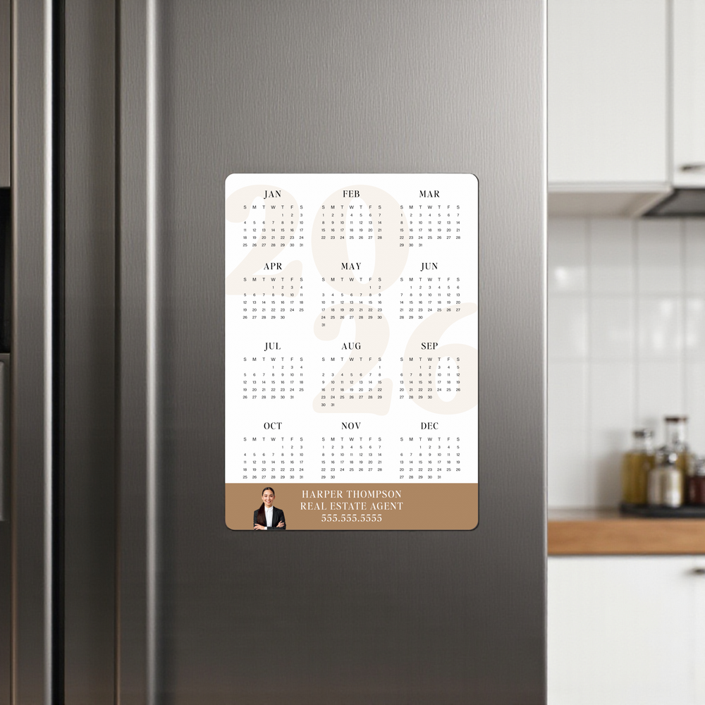 Customizable | 2026 Calendar Refrigerator Magnets Magnet Market Dwellings