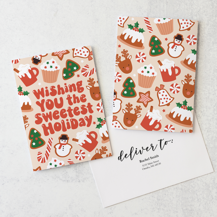 Set of Wishing you the Sweetest Holiday | Christmas Greeting Cards | Envelopes Included | 99-GC001 Greeting Card Market Dwellings   