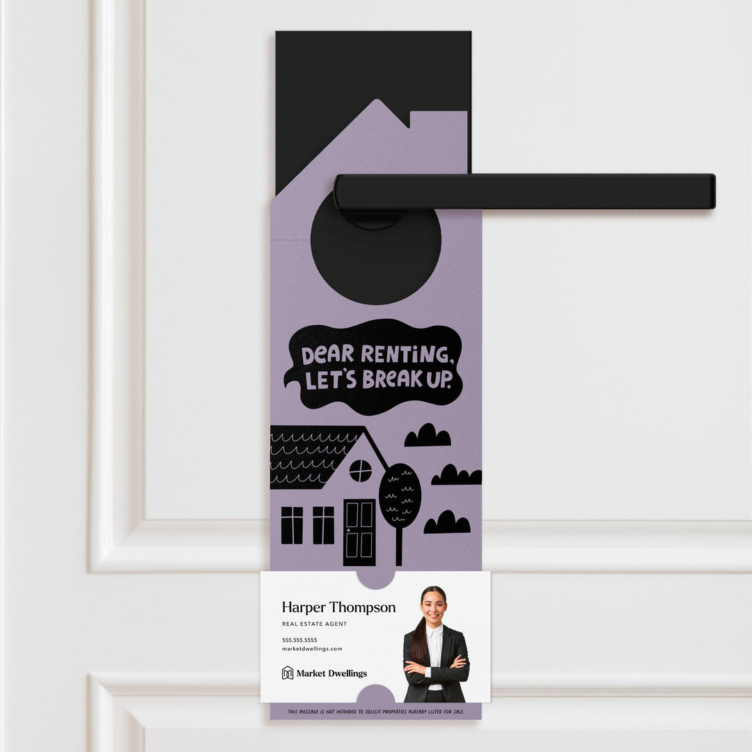 Dear Renting, Let's Break Up Door Hangers Door Hanger Market Dwellings LIGHT PURPLE