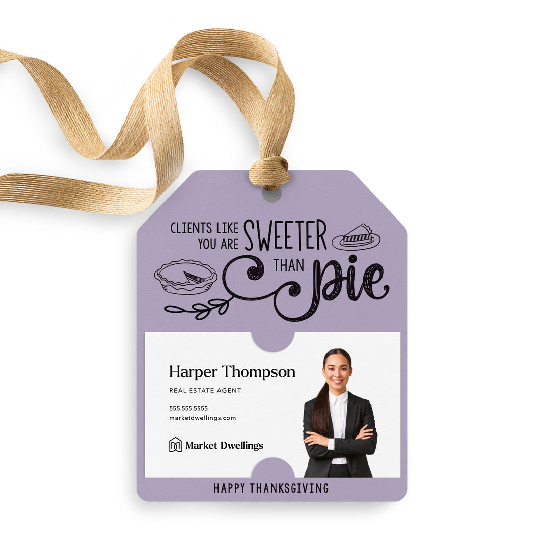 Clients Like You Are Sweeter Than Pie | Gift Tags Gift Tag Market Dwellings LIGHT PURPLE