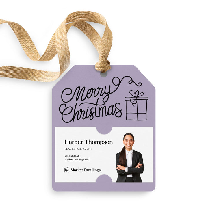 Merry Christmas Gift Tags | Happy Holidays | Pop By Gift Tags | 104-GT001 Gift Tag Market Dwellings LIGHT PURPLE  