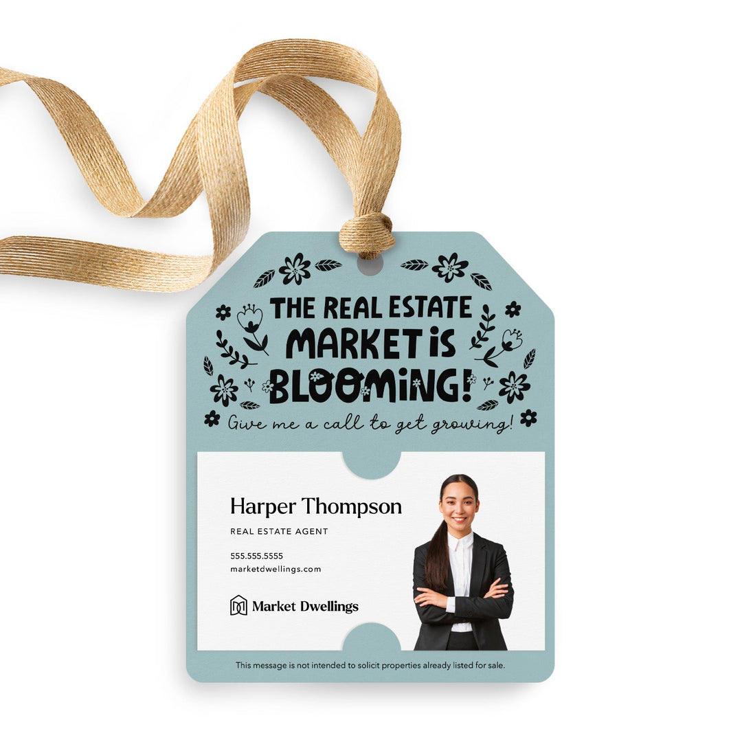 The Real Estate Market is Blooming | Gift Tags Gift Tag Market Dwellings LIGHT BLUE