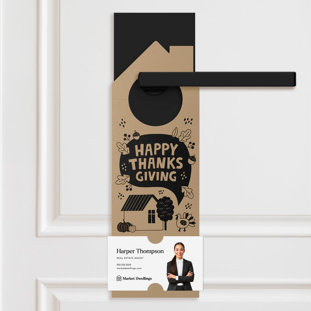 Happy Thanksgiving Neighbor Door Hangers Door Hanger Market Dwellings KRAFT