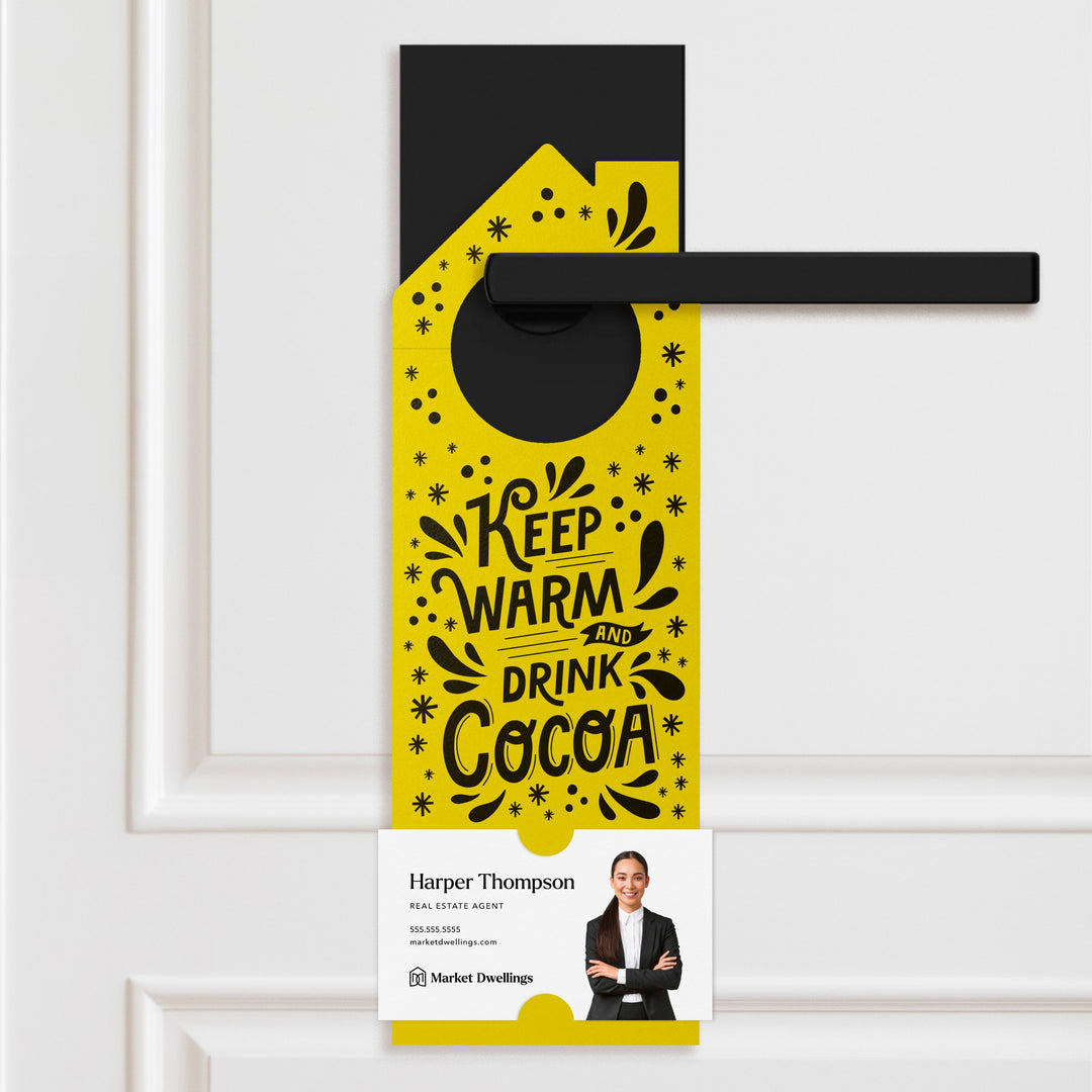 Keep Warm and Drink Cocoa Door Hangers Door Hanger Market Dwellings LEMON