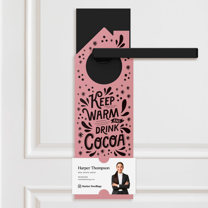 Keep Warm and Drink Cocoa Door Hangers Door Hanger Market Dwellings LIGHT PINK