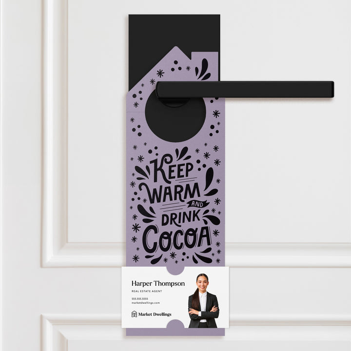 Keep Warm and Drink Cocoa Door Hangers Door Hanger Market Dwellings LIGHT PURPLE