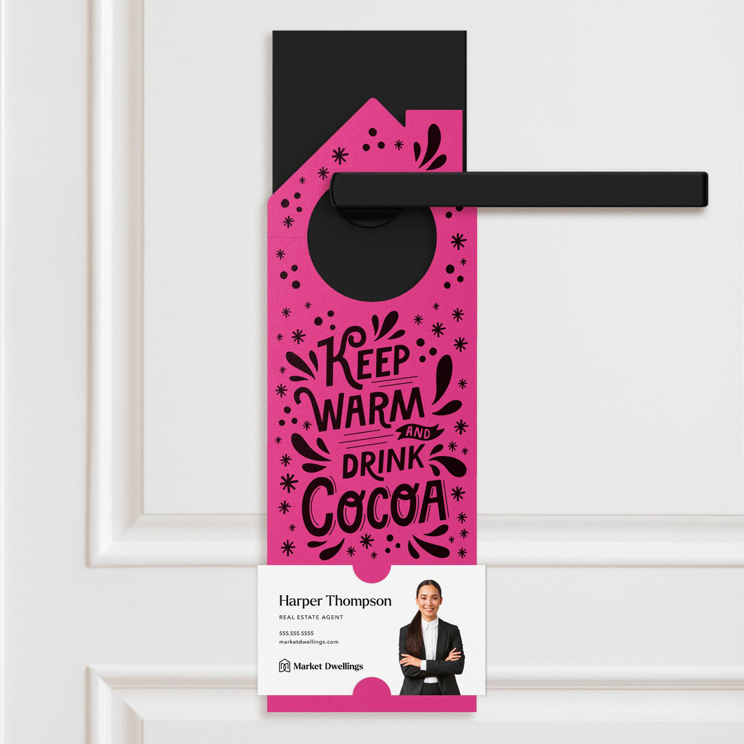 Keep Warm and Drink Cocoa Door Hangers Door Hanger Market Dwellings RAZZLE BERRY