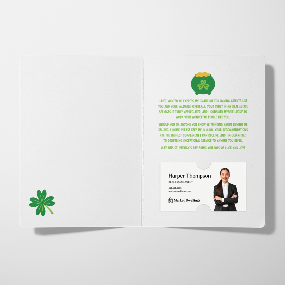 Set of Lucky To Have You And Your Referrals | St. Patrick's Day Greeting Cards | Envelopes Included | 116-GC001 Greeting Card Market Dwellings