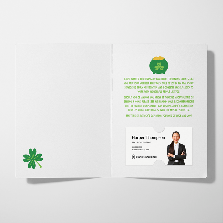 Set of Lucky To Have You And Your Referrals | St. Patrick's Day Greeting Cards | Envelopes Included | 116-GC001 Greeting Card Market Dwellings