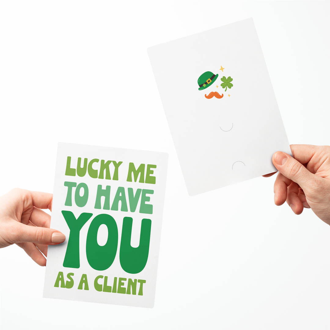 Set of Lucky Me To Have You As A Client | St. Patrick's Day Greeting Cards | Envelopes Included | 117-GC001 Greeting Card Market Dwellings