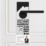 Consider Me Your Real Estate Rudolph: Lighting The Way To Your Dream Home Door Hangers Holiday Door Hanger Market Dwellings WHITE 10