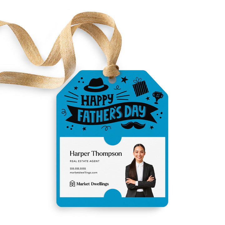 Happy Father's Day | Pop By Gift Tags | 124-GT001 Gift Tag Market Dwellings LIGHT BLUE  