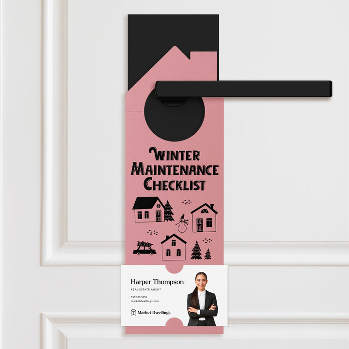 Winter Maintenance Checklist | Winter Door Hangers | 129-DH002 Door Hanger Market Dwellings SCARLET  