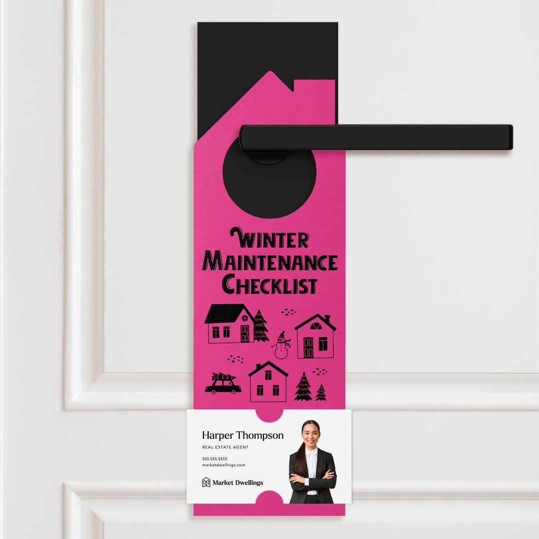 Winter Maintenance Checklist Door Hangers Door Hanger Market Dwellings RAZZLE BERRY