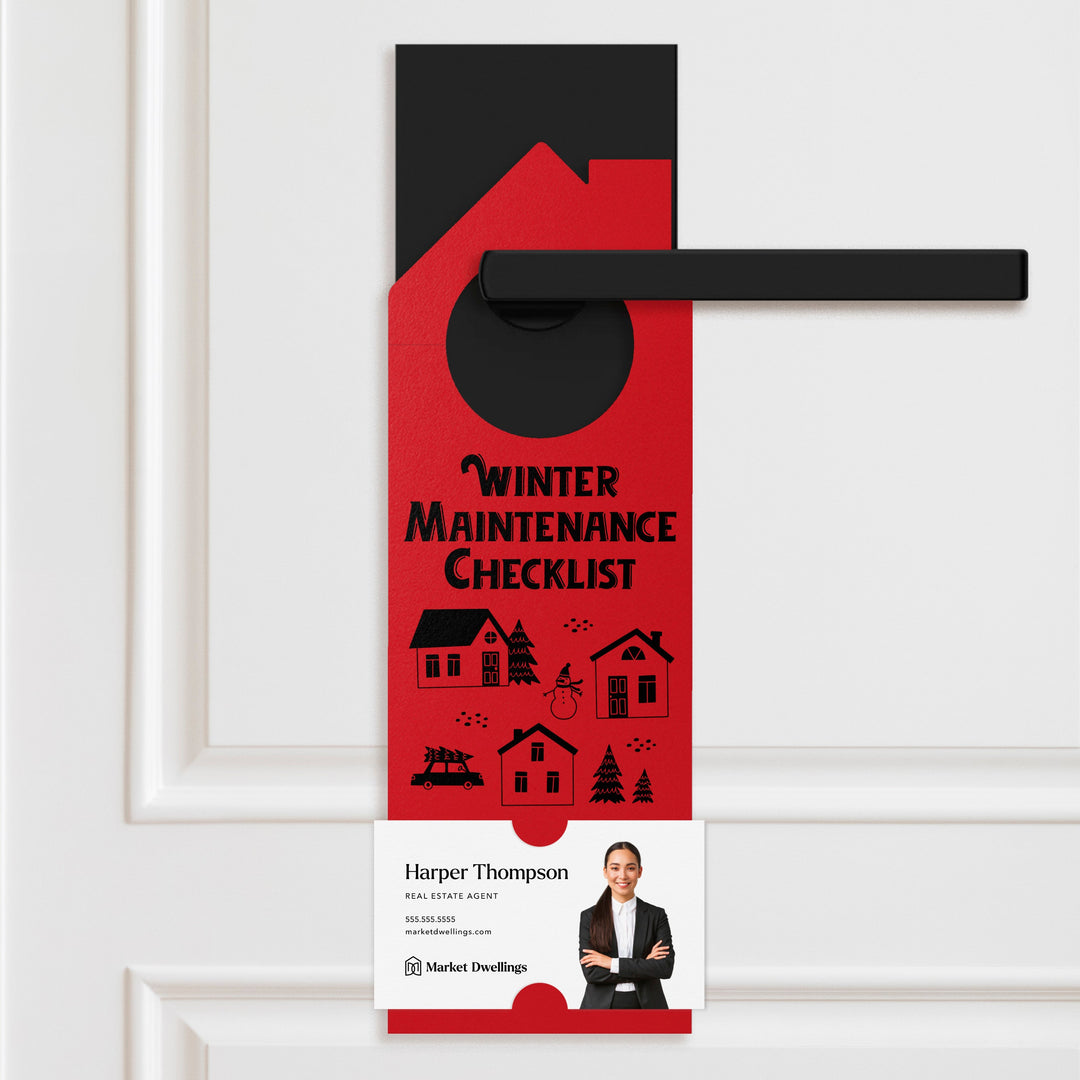 Winter Maintenance Checklist Door Hangers Door Hanger Market Dwellings SCARLET