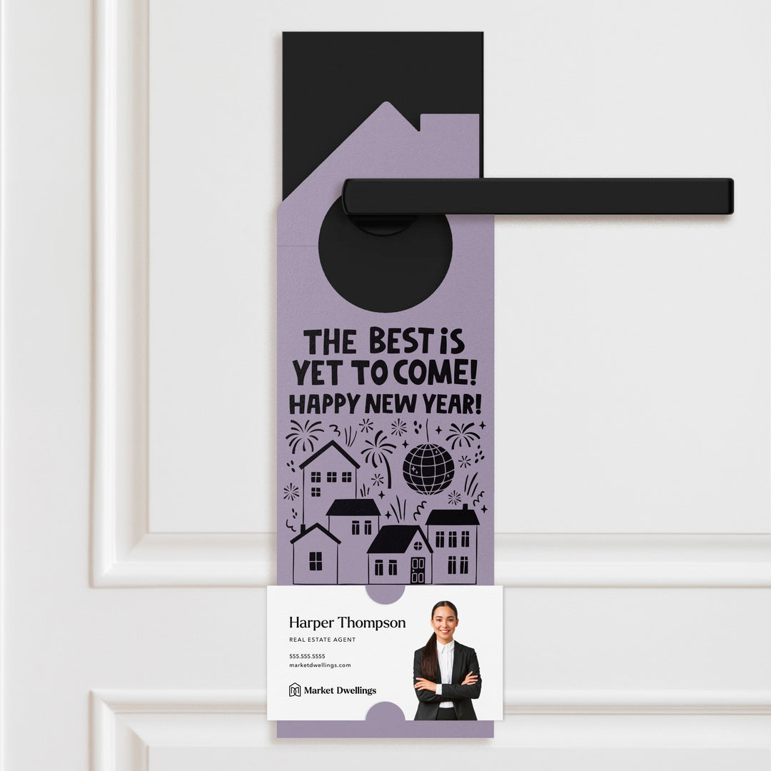 The Best Is Yet To Come! Happy New Year! | New Year Door Hangers | 135-DH002 Door Hanger Market Dwellings LIGHT BLUE  