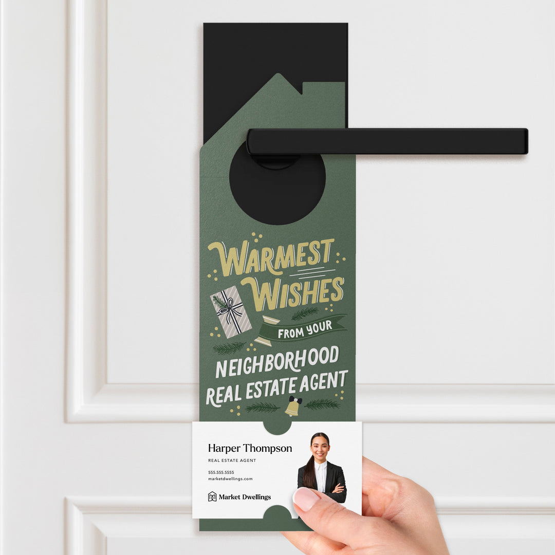 Warmest Wishes From Your Neighborhood Real Estate Agent Door Hangers Door Hanger Market Dwellings