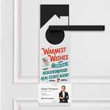 Warmest Wishes From Your Neighborhood Real Estate Agent Door Hangers Holiday Door Hanger Market Dwellings RED 10