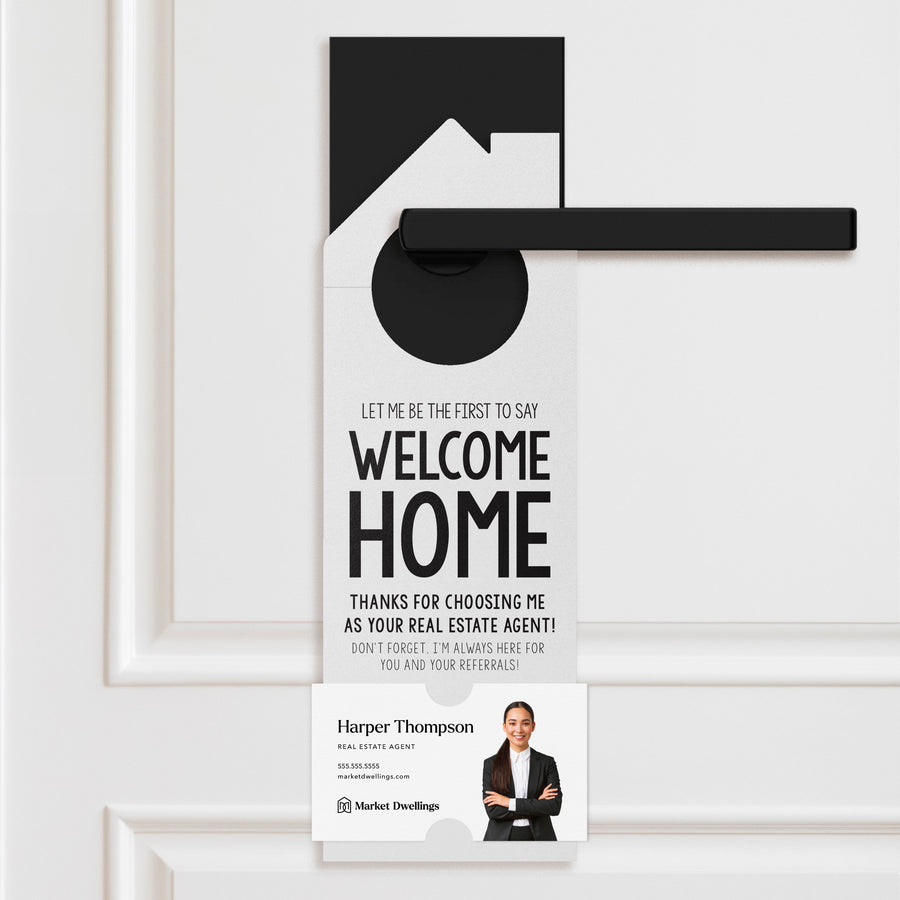 Welcome Home | Real Estate Door Hangers | 14-DH002 Door Hanger Market Dwellings CARROT  