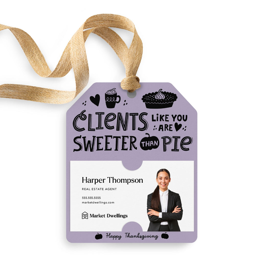 Clients Like You Are Sweeter Than Pie | Gift Tags Gift Tag Market Dwellings LIGHT PURPLE