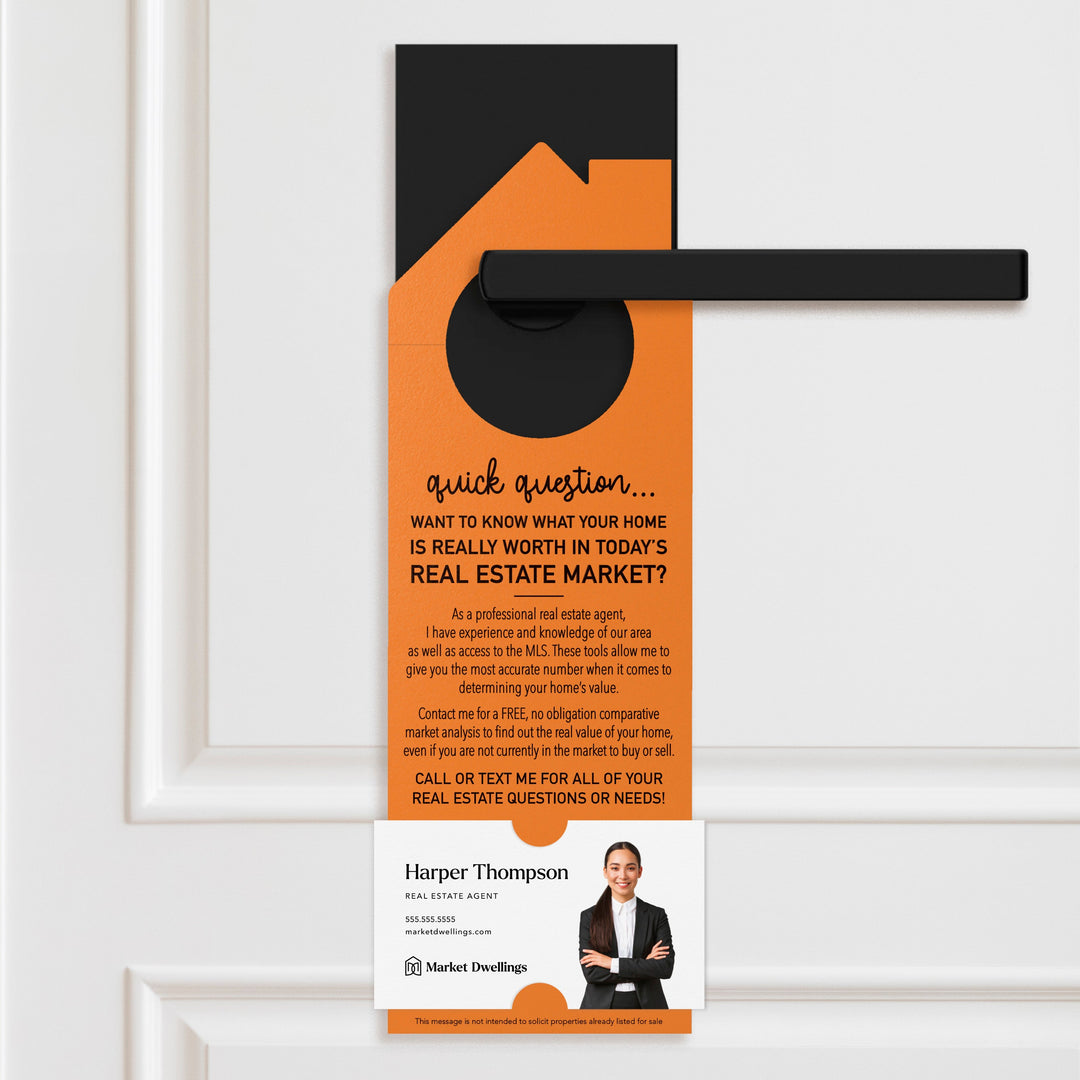 Quick Question Real Estate | Door Hangers | 15-DH002 Door Hanger Market Dwellings RAZZLE BERRY  