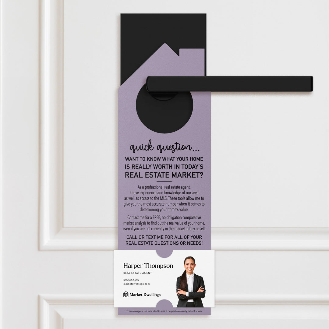 Quick Question Real Estate | Door Hangers | 15-DH002 Door Hanger Market Dwellings CARROT  