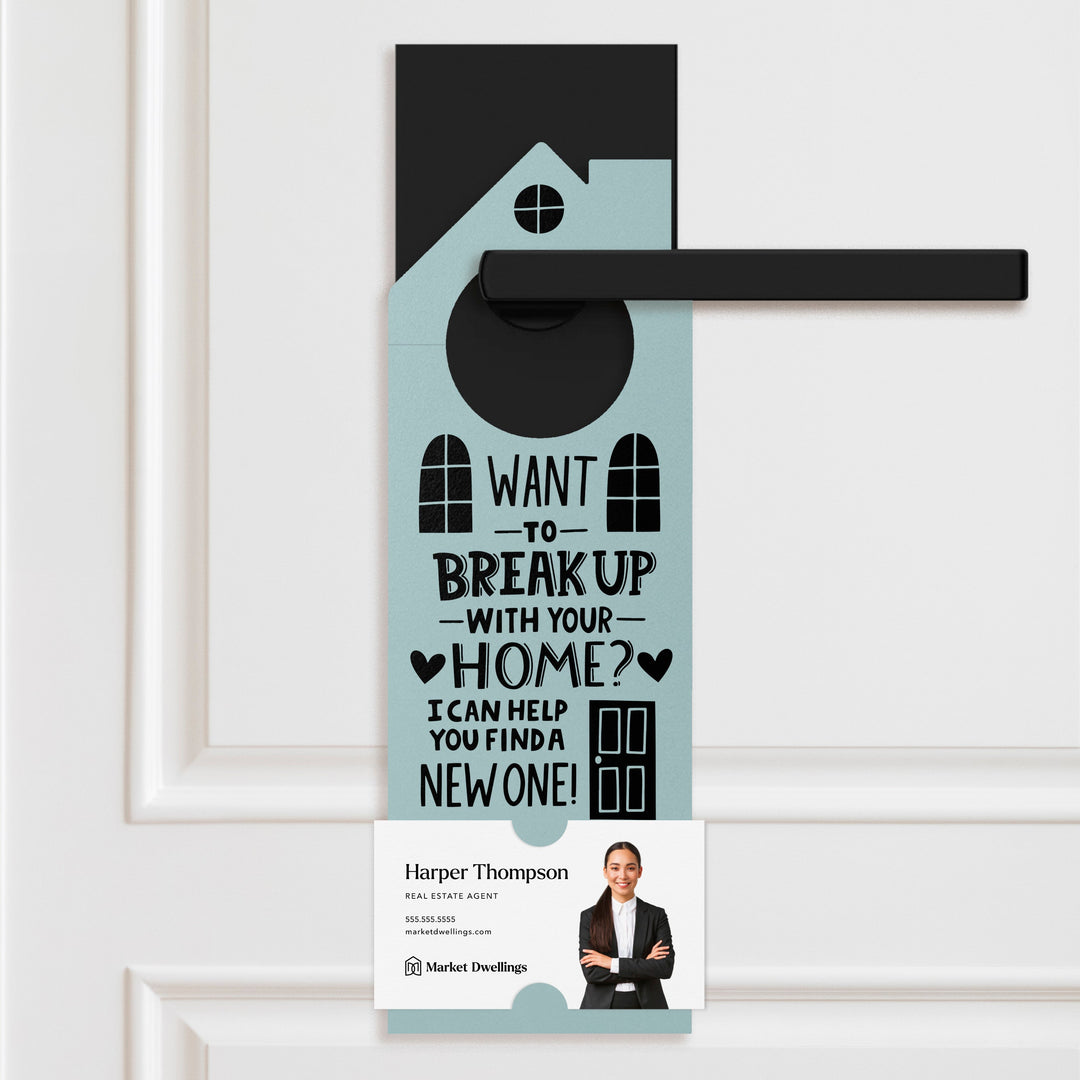 Want To Break Up With Your Home? I Can Help You Find A New One! | Valentine's Day Door Hangers | 150-DH002 Door Hanger Market Dwellings RAZZLE BERRY  