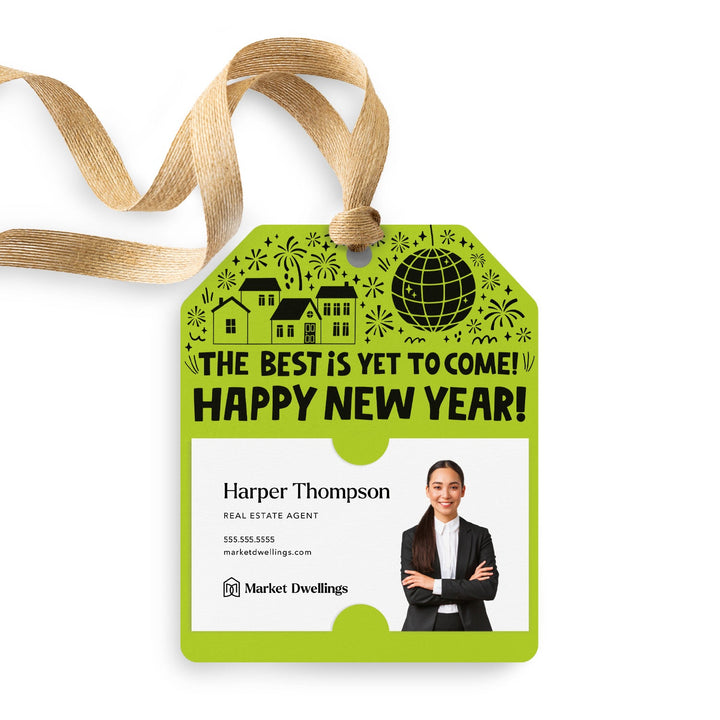 The Best Is Yet To Come! Happy New Year! | New Year Gift Tags | 158-GT001 Gift Tag Market Dwellings SCARLET  