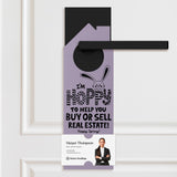 I'm Hoppy To Help You Buy Or Sell Real Estate! Door Hangers Season Door Hanger Market Dwellings LIGHT PURPLE 10