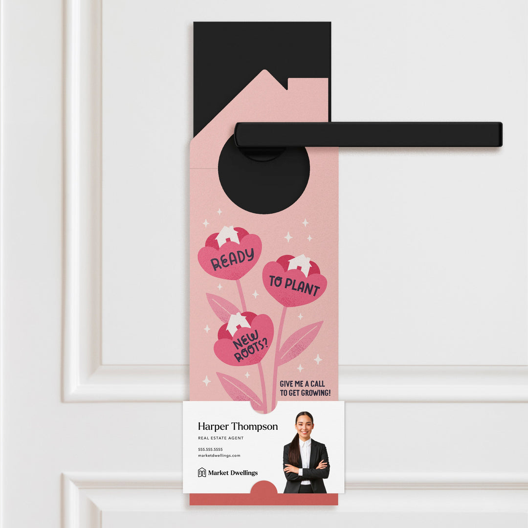 Ready To Plant New Roots? Door Hangers Door Hanger Market Dwellings BLUSH