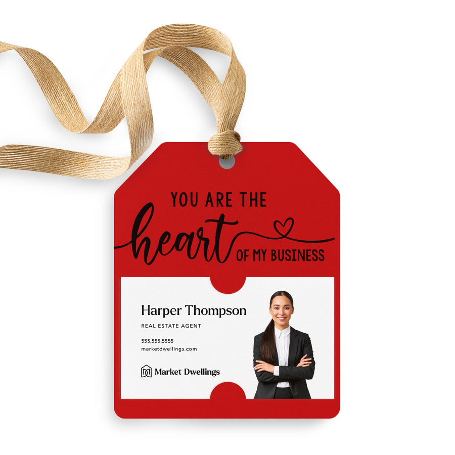 You are the Heart of My Business Gift Tags | Gift Tags Gift Tag Market Dwellings SCARLET