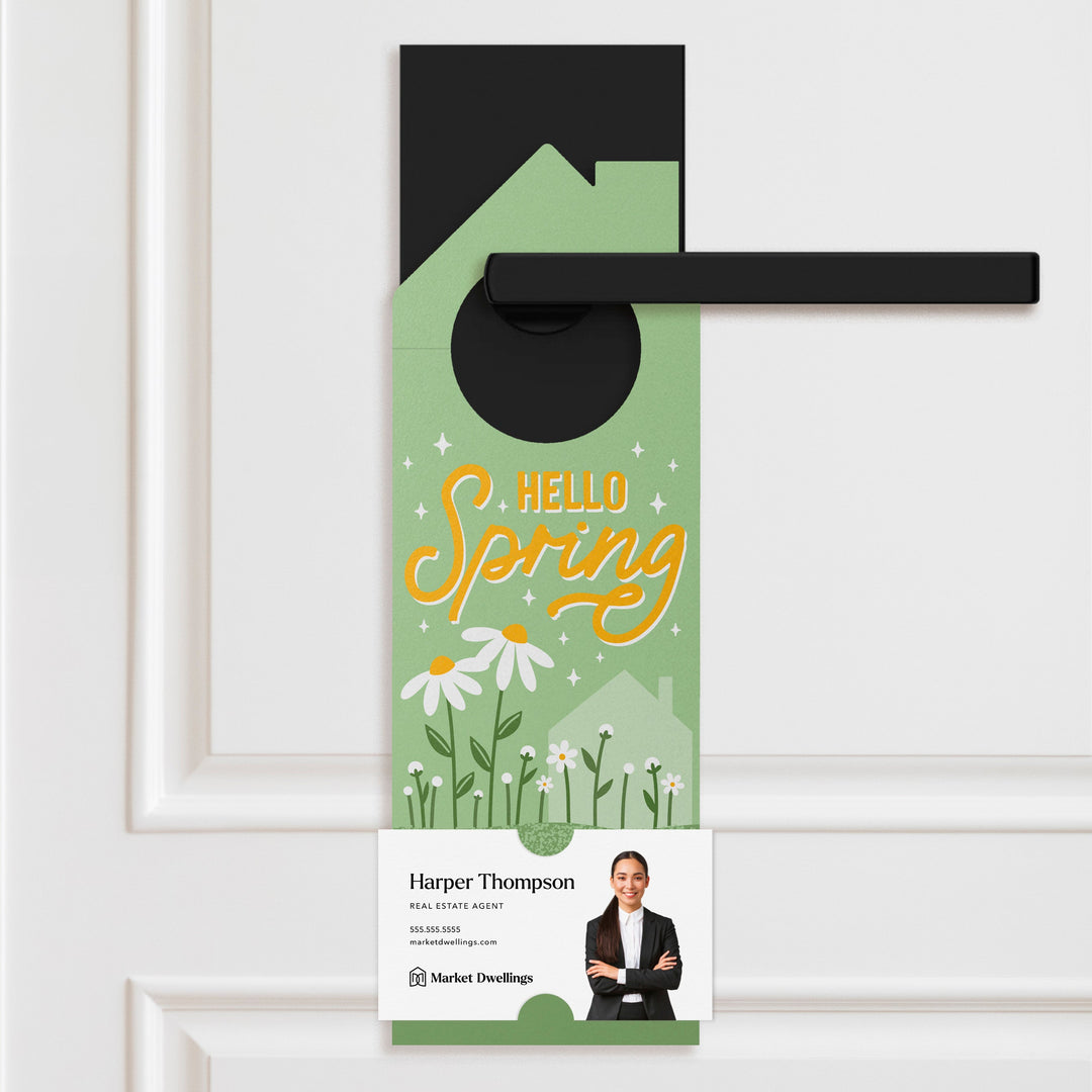 Hello Spring Maintenance Checklist Door Hangers Door Hanger Market Dwellings LIGHT OLIVE