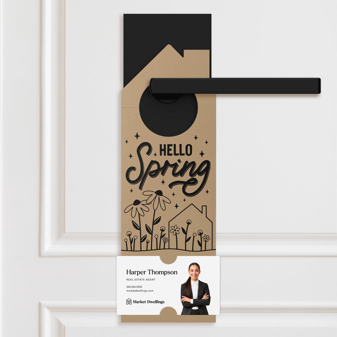 Hello Spring Maintenance Checklist Door Hangers Door Hanger Market Dwellings KRAFT