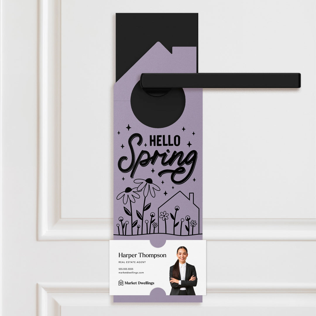 Hello Spring Maintenance Checklist Door Hangers Door Hanger Market Dwellings LIGHT PURPLE