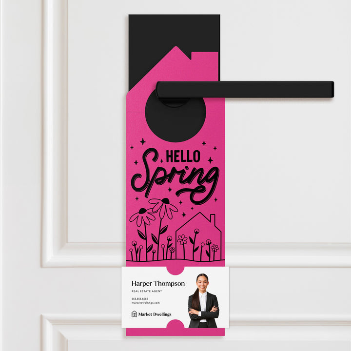 Hello Spring Maintenance Checklist Door Hangers Door Hanger Market Dwellings RAZZLE BERRY