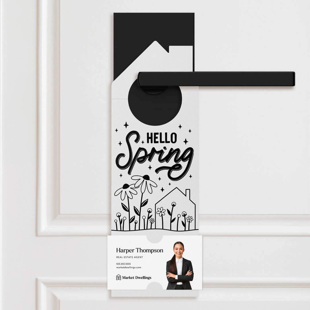 Hello Spring Maintenance Checklist Door Hangers Door Hanger Market Dwellings WHITE