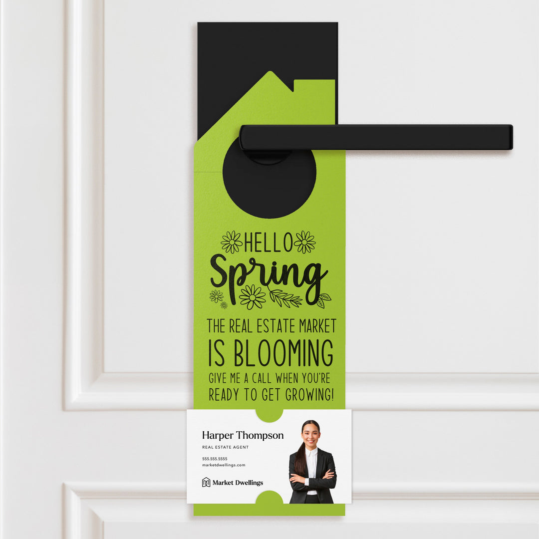 Hello Spring Door Hangers Door Hanger Market Dwellings GREEN APPLE