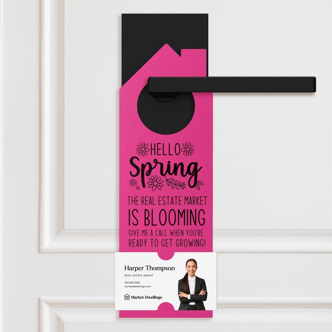 Hello Spring Door Hangers Door Hanger Market Dwellings RAZZLE BERRY