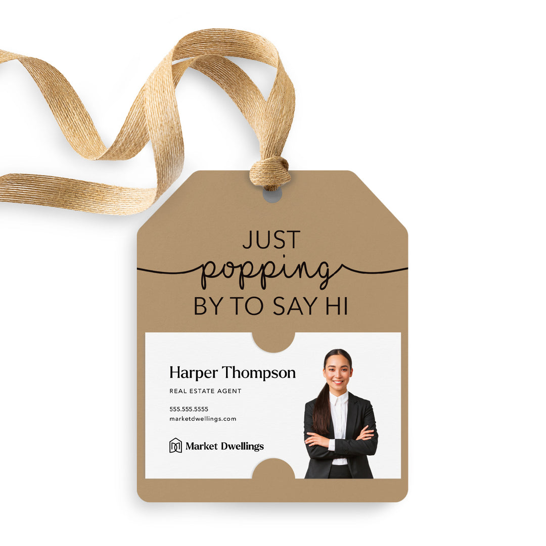 Just Popping By To Say Hi | Gift Tags Gift Tag Market Dwellings KRAFT