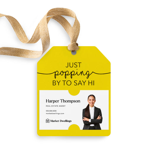 Just Popping By To Say Hi | Gift Tags Gift Tag Market Dwellings LEMON 12