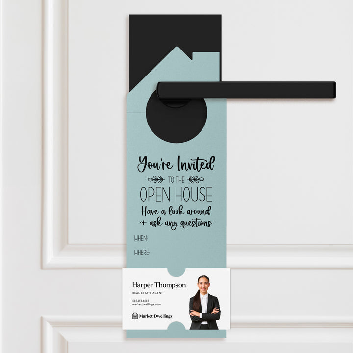 You're invited to the Open House | Door Hangers | 24-DH002 Door Hanger Market Dwellings LEMON  